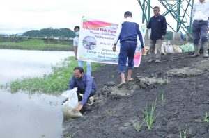 Release of fish fingerlings on National Fish farmers day at central farm - 10 july 2021