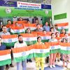 Directorate of Extension Education, CAU, Imphal organised distribution of National Flag of India (Har Ghar Tiranga Campaign) on the eve of 75th Anniversary of Independence Day on August 11, 2022 at CAU-NEC Model Farm, Lamphelpat, Imphal.