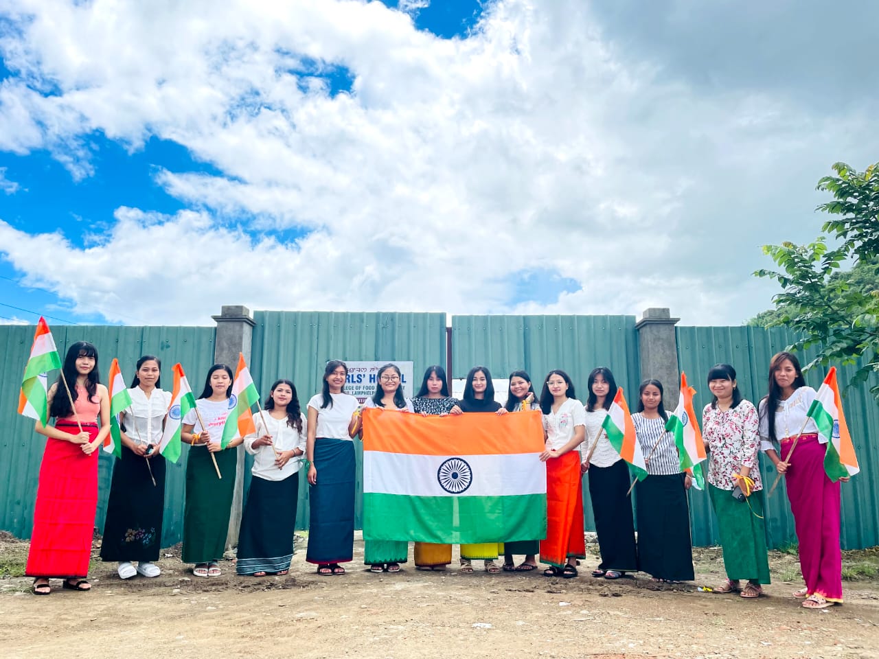 Students of College of Food Technology, CAU, Lamphelpat celebrating 75 years of India’s Independence with the Tricolour as part of Har Ghar Tiranga campaign.