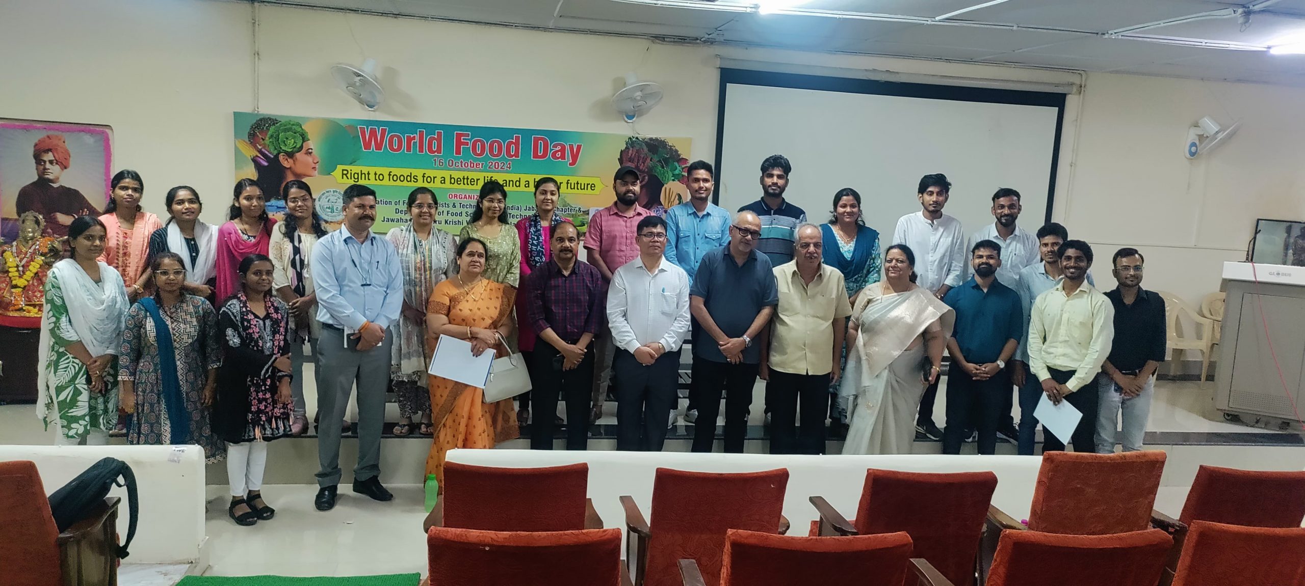 Prof. (Dr.) Ng. Iboyaima Singh, Dean, COFT, CAU, Imphal addressed as Guest Speaker on World Food Day, 2024 on the theme – “Right to Foods for a Better Life & a Better Future” organized by Association of Food Scientists & Technologists (India), Jabalpur Chapter at JNKVV, Jabalpur, MP.