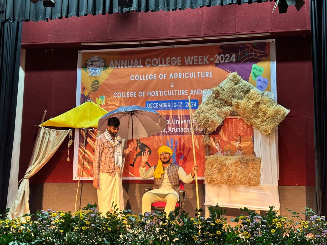 Theatre events performed by Students of CHF & CoA Pasighat, under the theme of Rural agriculture during Annual College Week 2024.
