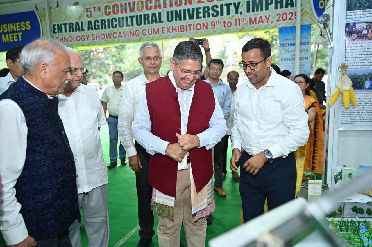 Dr. Pradeep Kumar Joshi, Hon’ble Chancellor was received for the Central Agricultural University’s Fifth Convocation