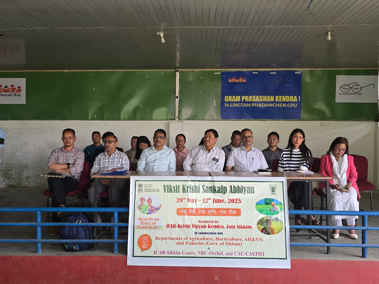 Prof. N. S. Chauhan, Dean CAEPHT, Ranipool attended the inaugural session of the “Viksit Krishi Sankalp Abhiyan” held at Gram Prasashan Kendra, 16 Lingtam Phadamchen GPU, Pakyong, East Sikkim