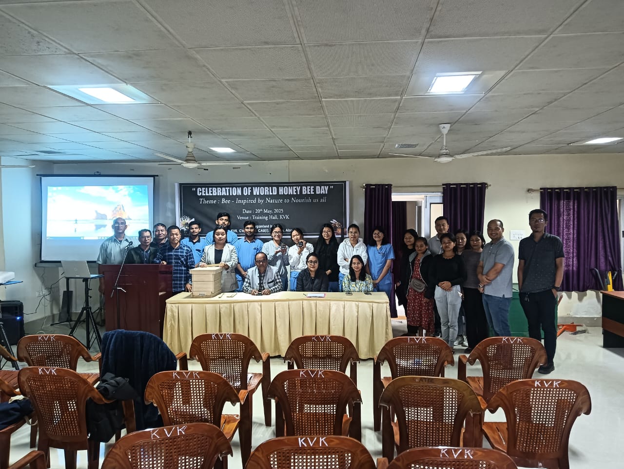 The World Bee Day 2025 was organized at the Training Hall of KVK, College of Veterinary Sciences & Animal Husbandry (CVSc&AH), Selesih on 2nd June, 2025.