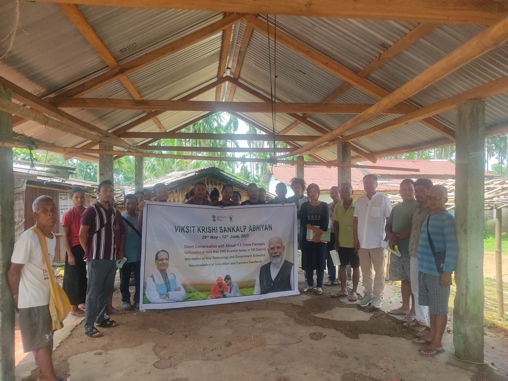 Reaching to unreached by KVK East Garo. SMS Agronomy leading the team with members from different institutions and delivering different technology information at farmer’s door steps.