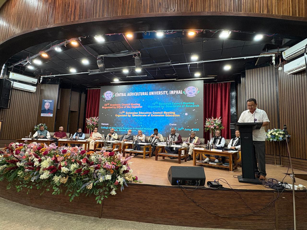 The valedictory programme of the 15th RC, the 11th EEC, and the 33rd AC of CAU, Imphal, was held on 24 June 2026 at the Auditorium of the CVSc&AH, Selesih, Aizawl.