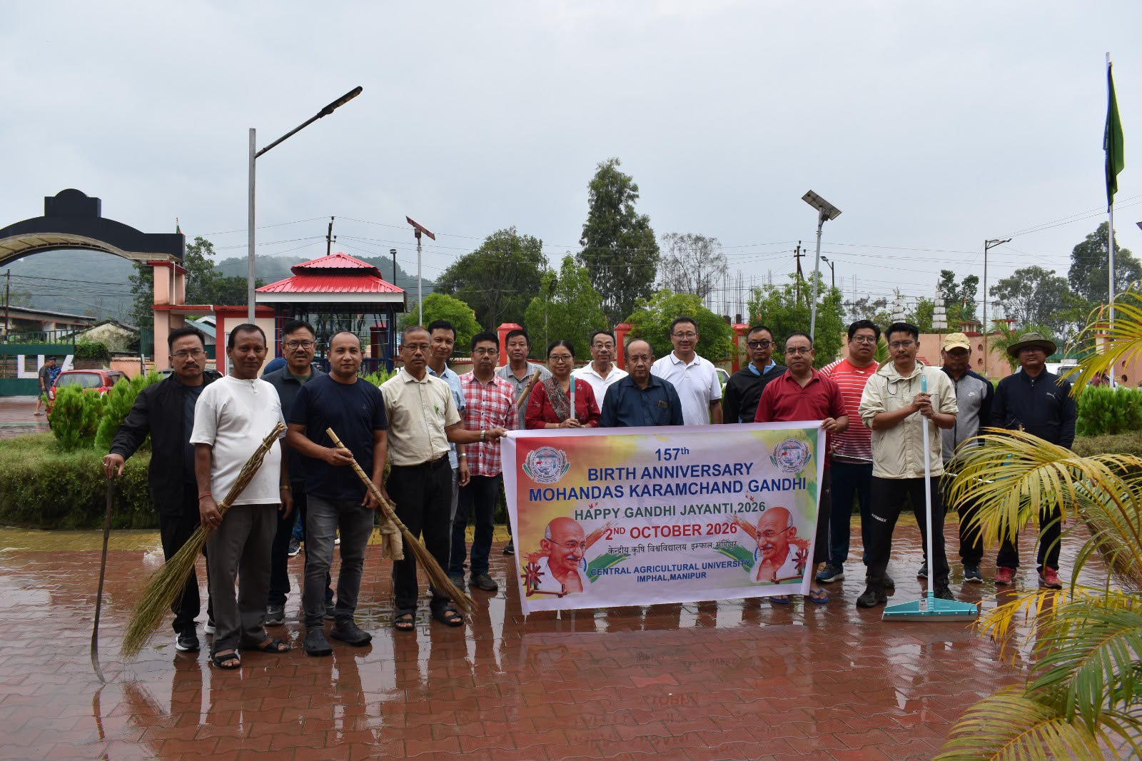 Central Agricultural University (Imphal) observed the 157th Birth Anniversary of Mahatma Gandhi with a series of social service and cleanliness activities